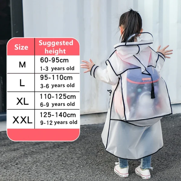 Clear Toddler Rain Coat - Full Body Waterproof Poncho for Girls and Boys, Ideal for Kindergarten Pupils - Image 5