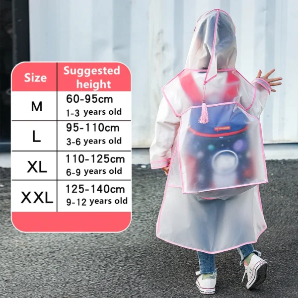 Clear Toddler Rain Coat - Full Body Waterproof Poncho for Girls and Boys, Ideal for Kindergarten Pupils - Image 6