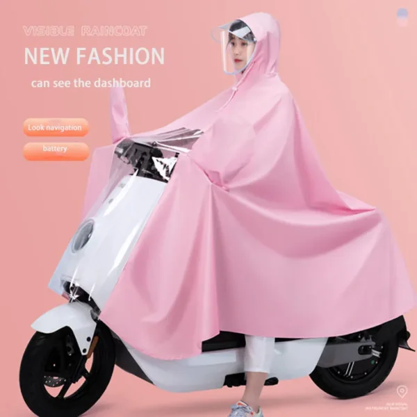Long Style Full Body Rain Protection for Hiking, Camping, Fishing, Electric Battery Car, and Motorcycle Bike Rain Poncho