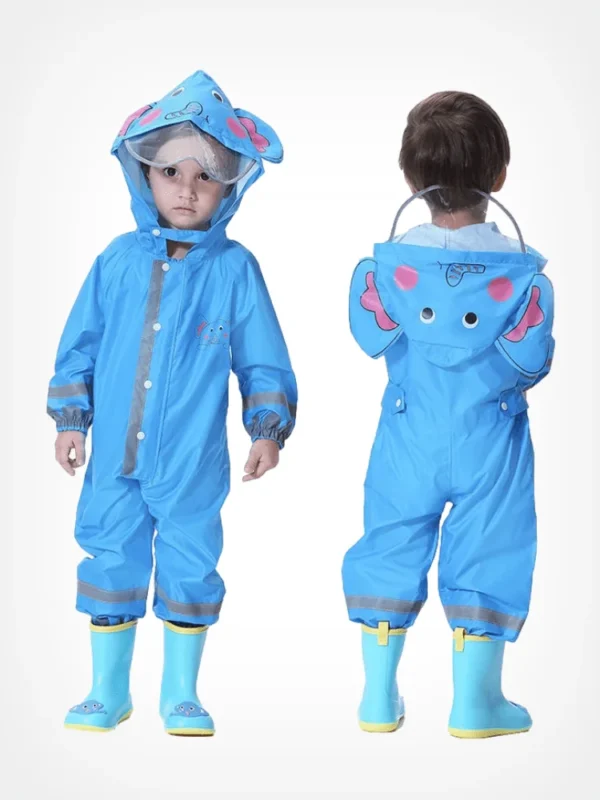 Hooded Toddler Rain Coat Jumpsuit - Adorable Cartoon Design for Boys and Girls - One-Piece Waterproof Rain Gear Suit - Suitable for Kids Ages 2-8 Years - Image 6