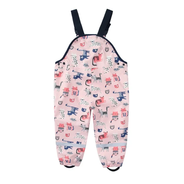 Fashion Kids Overalls - Boys Girls Overalls Pants - Children Waterproof Rain Pants for Baby Jumpsuits - Image 3