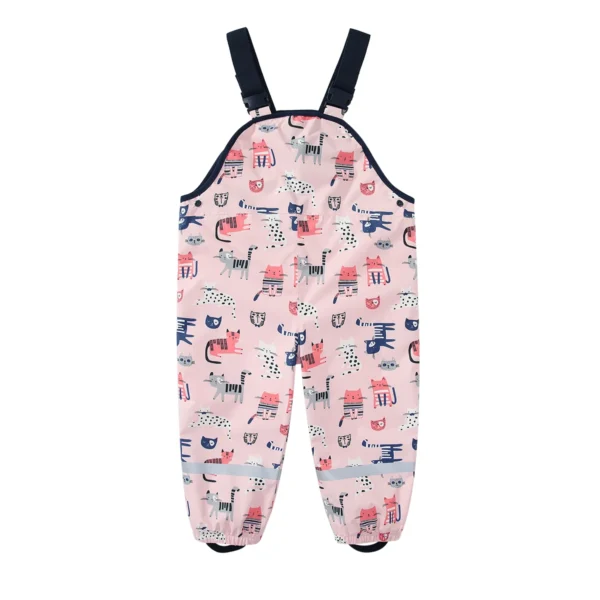 Fashion Kids Overalls - Boys Girls Overalls Pants - Children Waterproof Rain Pants for Baby Jumpsuits