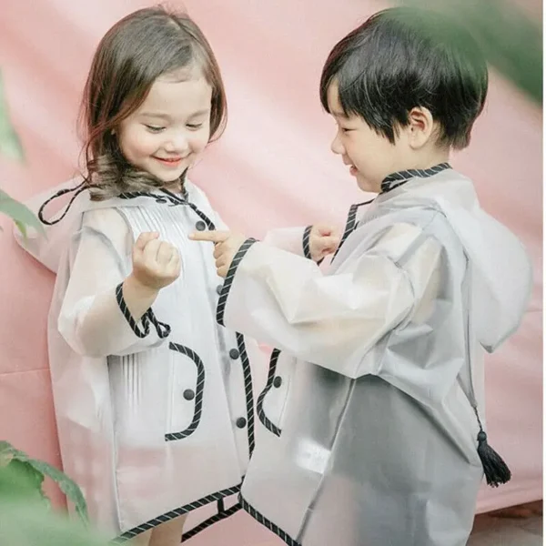 Clear Transparent Toddler Rain Coat - Kids Waterproof Rain Poncho for Kindergarten School - Protective Rainsuit Covers for Young Students - Image 2
