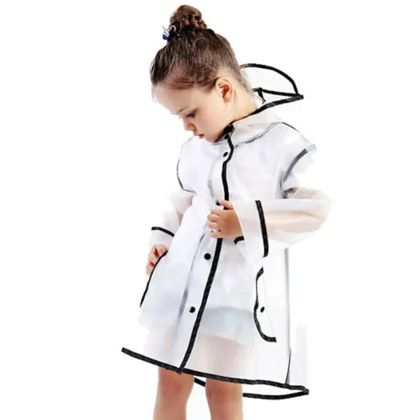 Clear Transparent Toddler Rain Coat - Kids Waterproof Rain Poncho for Kindergarten School - Protective Rainsuit Covers for Young Students