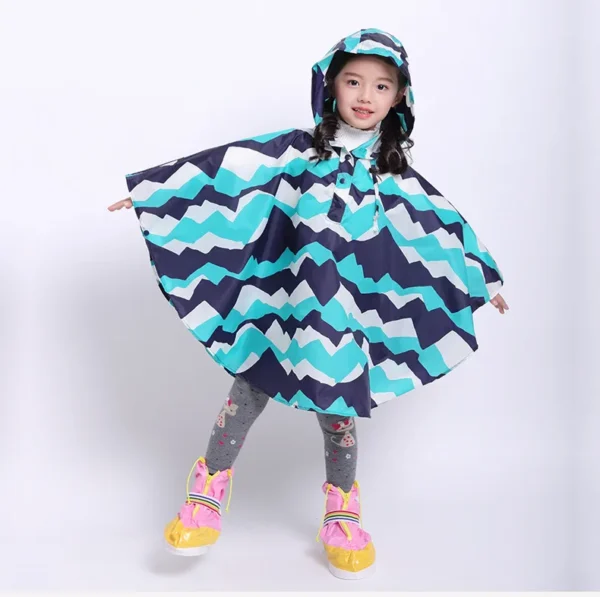 Stylish Kids Rain Poncho - Hooded Waterproof Jacket Coat for Girls and Boys - Printed Thin Rain Jacket - Cape Coat Wear - Image 6