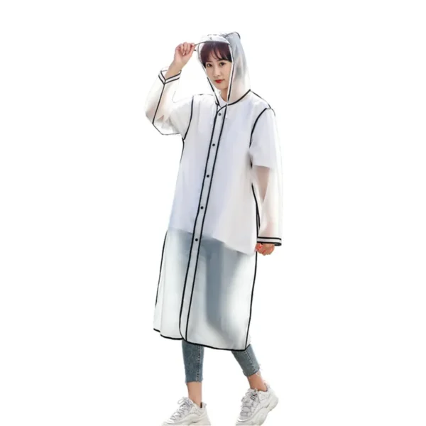 Transparent Waterproof Raincoat for Ladies - Stylish Women Rain Poncho, Windproof Single-person Design - Impermeable Environmental Travel Gear - Image 2