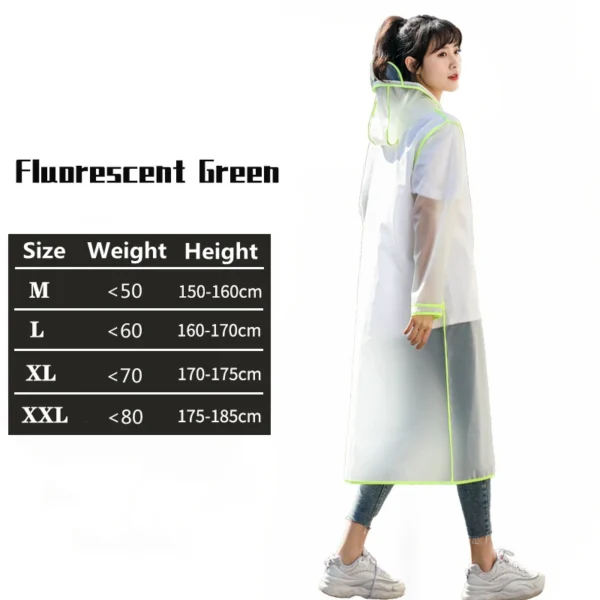 Transparent Waterproof Raincoat for Ladies - Stylish Women Rain Poncho, Windproof Single-person Design - Impermeable Environmental Travel Gear - Image 4