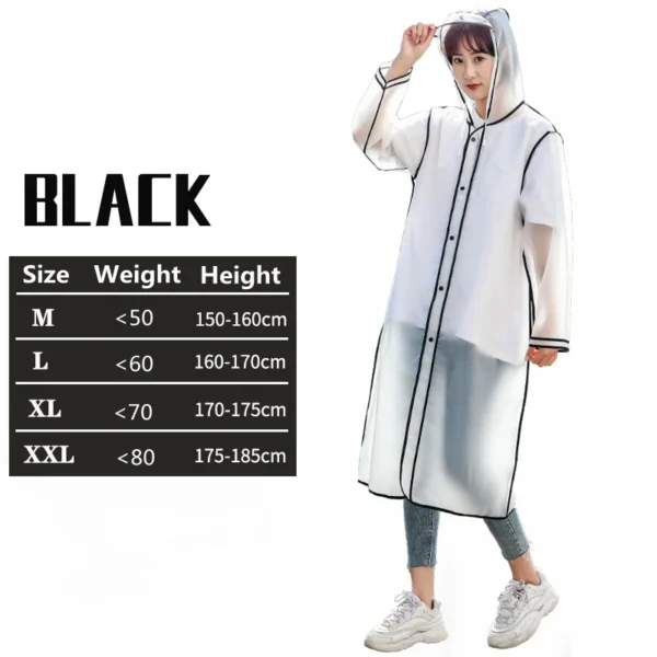 Transparent Waterproof Raincoat for Ladies - Stylish Women Rain Poncho, Windproof Single-person Design - Impermeable Environmental Travel Gear - Image 5
