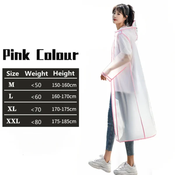 Transparent Waterproof Raincoat for Ladies - Stylish Women Rain Poncho, Windproof Single-person Design - Impermeable Environmental Travel Gear - Image 6