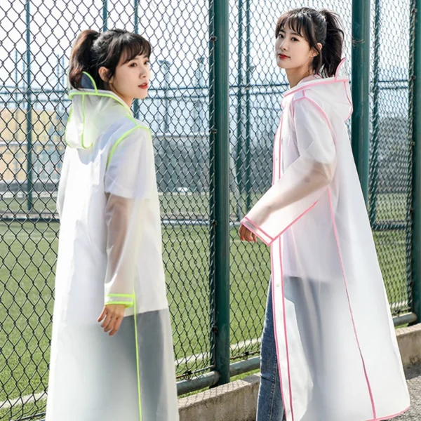Transparent Waterproof Raincoat for Ladies - Stylish Women Rain Poncho, Windproof Single-person Design - Impermeable Environmental Travel Gear