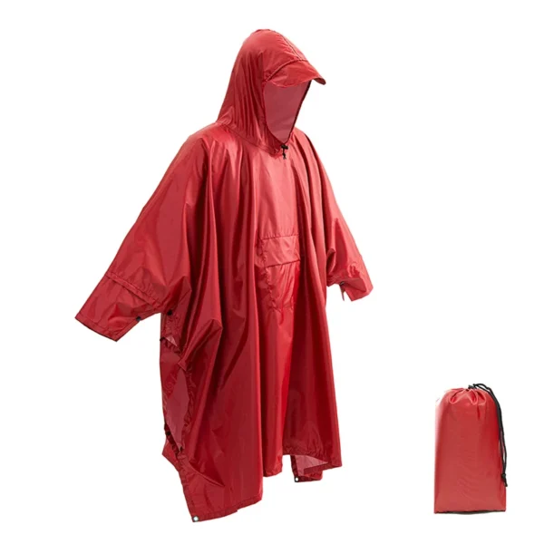 Hooded Rain Poncho for Women with Pocket - Waterproof and Portable Unisex Raincoat Jacket for Hiking, Camping, Emergency - Image 3