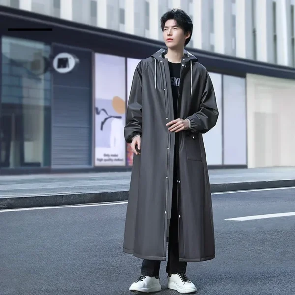 Extended Fashion Raincoat for Men - Waterproof EVA Men's Rain Poncho for All Road Bicycle Adventures