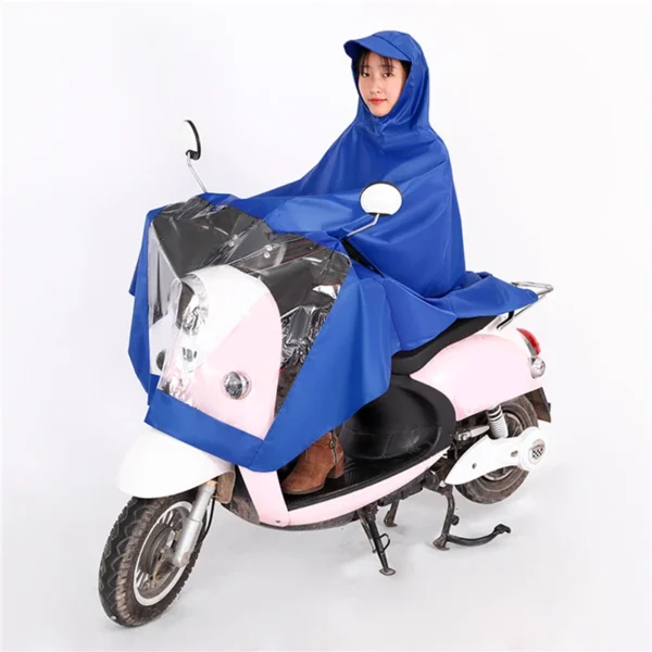 Sleek Oxford Long Sleeve One-piece Raincoat for Electric Cars, Battery Cars, and Motorcycles – Embrace Dry Rides with a Stylish Bike Rain Poncho - Image 5