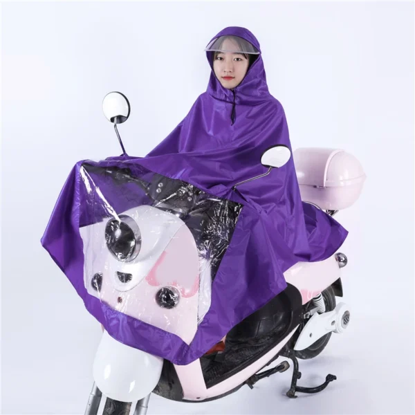 Sleek Oxford Long Sleeve One-piece Raincoat for Electric Cars, Battery Cars, and Motorcycles – Embrace Dry Rides with a Stylish Bike Rain Poncho