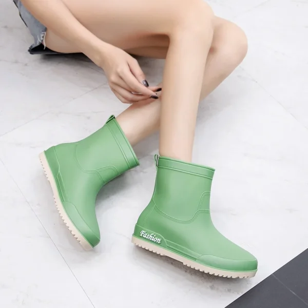 Fashionable Pink Waterproof Boots for Women and Girls with Non-Slip Soles, Ideal for Work and Outdoor - Image 4