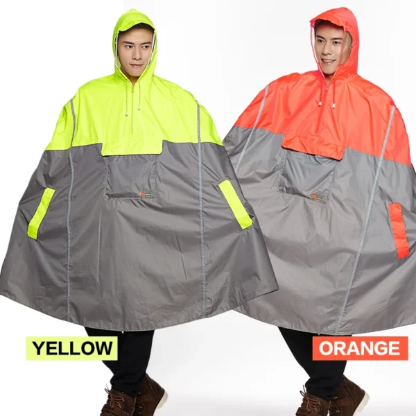 Outdoor Rain Poncho with Reflective Design for Cycling, Climbing, Hiking, and Travel - Impermeable Raincoat for Women/Men with Backpack Rain Cover - Image 4