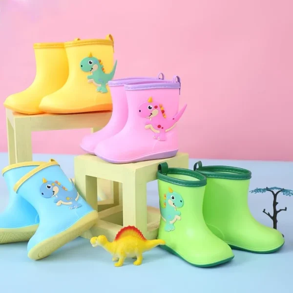 Cute Duck Kids Rain Boots - Waterproof, Lightweight, and Handy - Toddler Shoes for Boys and Girls - Yellow Rain Boots for Rainy Days - Image 2