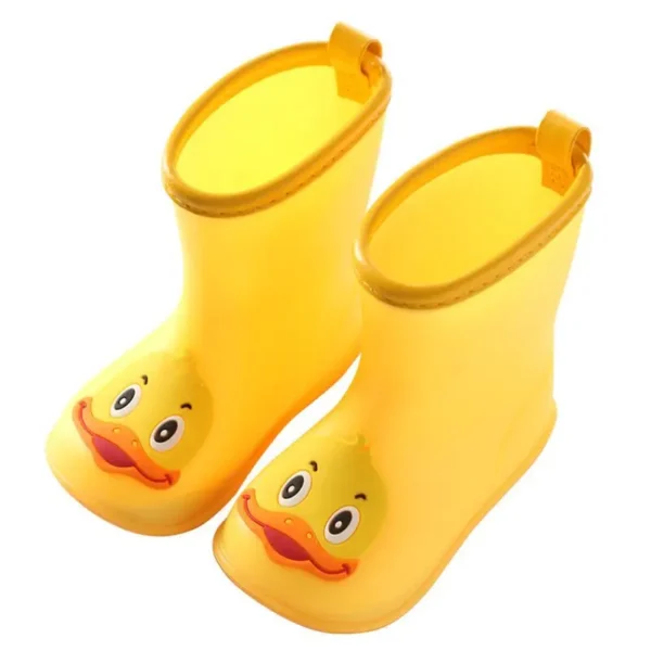 Cute Duck Kids Rain Boots - Waterproof, Lightweight, and Handy - Toddler Shoes for Boys and Girls - Yellow Rain Boots for Rainy Days - Image 6