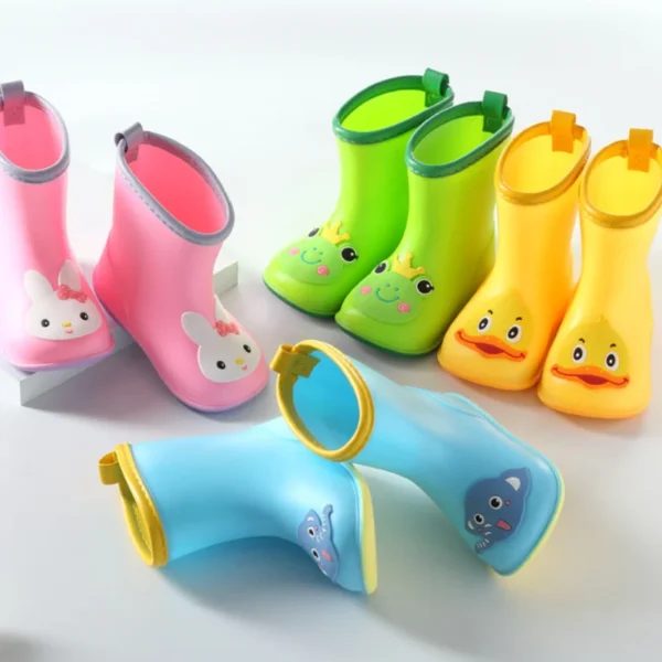 Cute Duck Kids Rain Boots - Waterproof, Lightweight, and Handy - Toddler Shoes for Boys and Girls - Yellow Rain Boots for Rainy Days