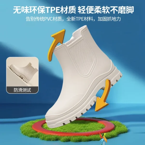 Rain Boots Women Garden Galoshes Waterproof Rubber Chelsea Boot Female Non-slip Rainshoes Fishing Water Shoes Botas Lluvia Mujer - Image 4