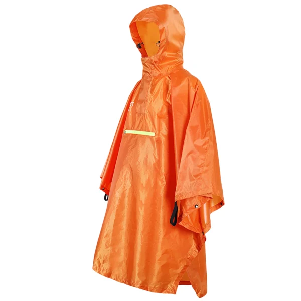 Outdoor Waterproof Mens Rain Poncho - Reflective Strip Rain Cape for Men and Women - Raincoat with Reflector for Bicycle Commuting - Image 2