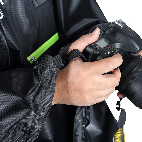 Outdoor Waterproof Mens Rain Poncho - Reflective Strip Rain Cape for Men and Women - Raincoat with Reflector for Bicycle Commuting - Image 5