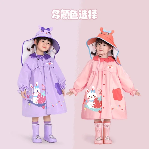 Toddler Rain Coat for Rain and Shine Dual Use - Kindergarten Children's Raincoat - Girl Children's Raincoat - Image 2