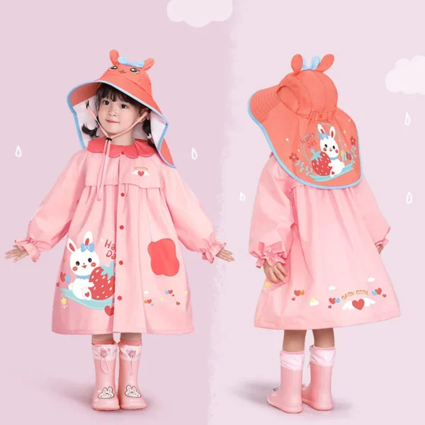 Toddler Rain Coat for Rain and Shine Dual Use - Kindergarten Children's Raincoat - Girl Children's Raincoat