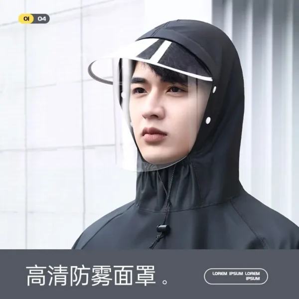 Electric Battery Motorcycle Rainproof Full Body Poncho for Adults - Long Sleeved Riding Raincoat - Image 4