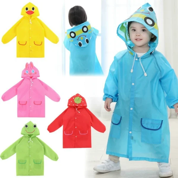 Cartoon Animal Style Kids Raincoat - Waterproof Baby Raincoat for Children - Cute Kids Rain Poncho with Rainwear Design - Image 2