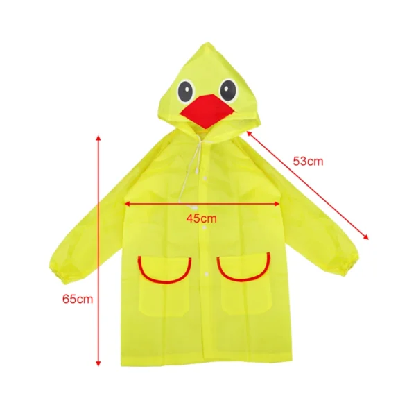 Cartoon Animal Style Kids Raincoat - Waterproof Baby Raincoat for Children - Cute Kids Rain Poncho with Rainwear Design - Image 3