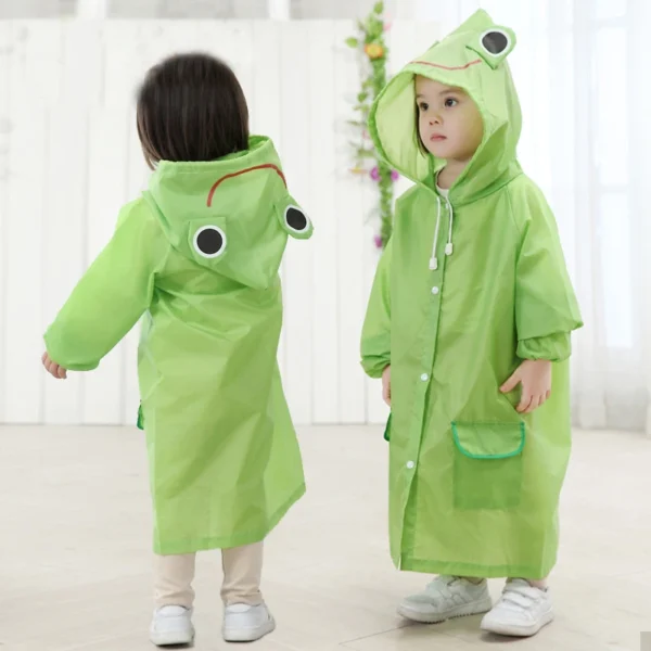 Cartoon Animal Style Kids Raincoat - Waterproof Baby Raincoat for Children - Cute Kids Rain Poncho with Rainwear Design