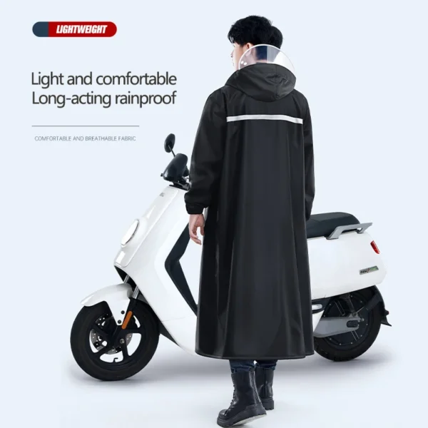 Waterproof Fashion Men's Rain Poncho – Full-body Protection for Motorcycle Riders and Walkers - Image 2