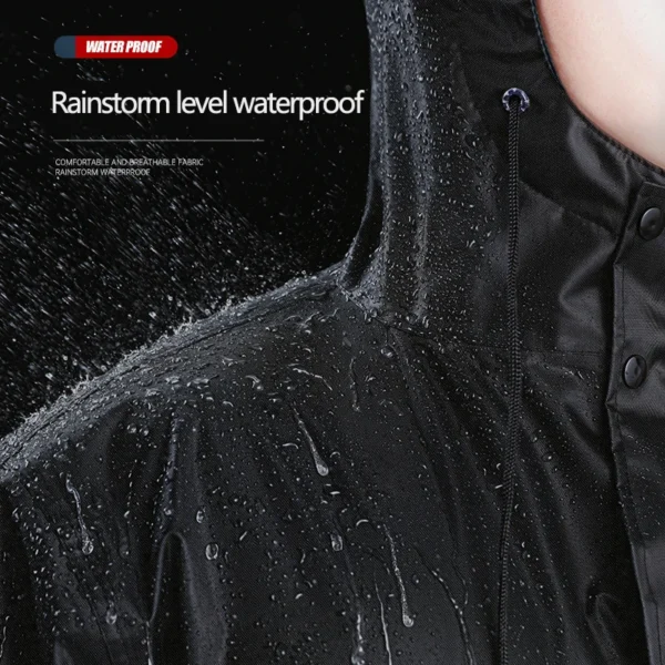 Waterproof Fashion Men's Rain Poncho – Full-body Protection for Motorcycle Riders and Walkers - Image 3