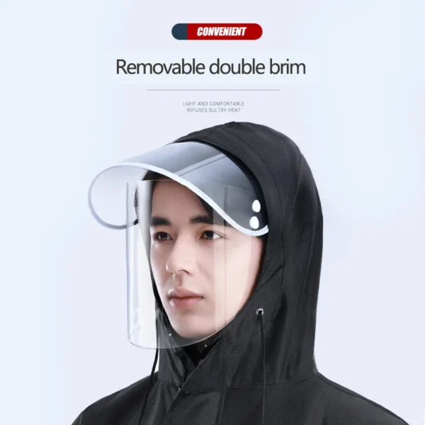 Waterproof Fashion Men's Rain Poncho – Full-body Protection for Motorcycle Riders and Walkers - Image 4