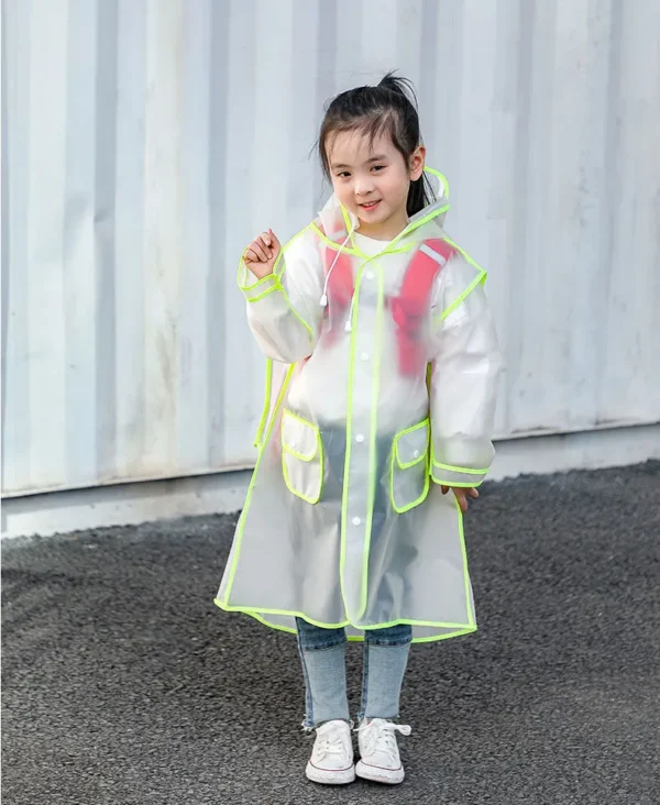 Clear Toddler Rain Coat - Full Body Waterproof Poncho for Girls and Boys, Ideal for Kindergarten Pupils - Image 8