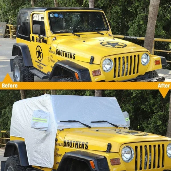 Weatherproof Car Cover Body Dustproof UV Protector - SunShield Cover for Jeep Wrangler TJ 1997-2006 (Jeep Cover For Rain) - Image 2