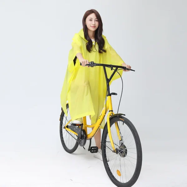 Windproof Transparent Bike Rain Poncho for Men and Women – Impermeable EVA Raincoat Ideal for Bicycling, Motorcycling, and Hiking - Image 2