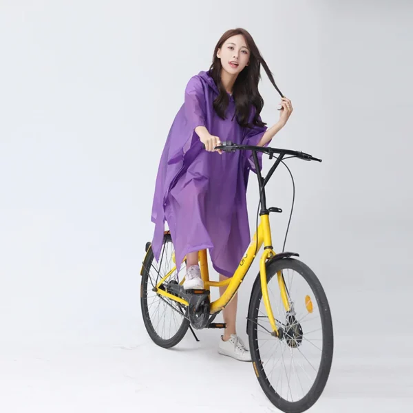 Windproof Transparent Bike Rain Poncho for Men and Women – Impermeable EVA Raincoat Ideal for Bicycling, Motorcycling, and Hiking - Image 4