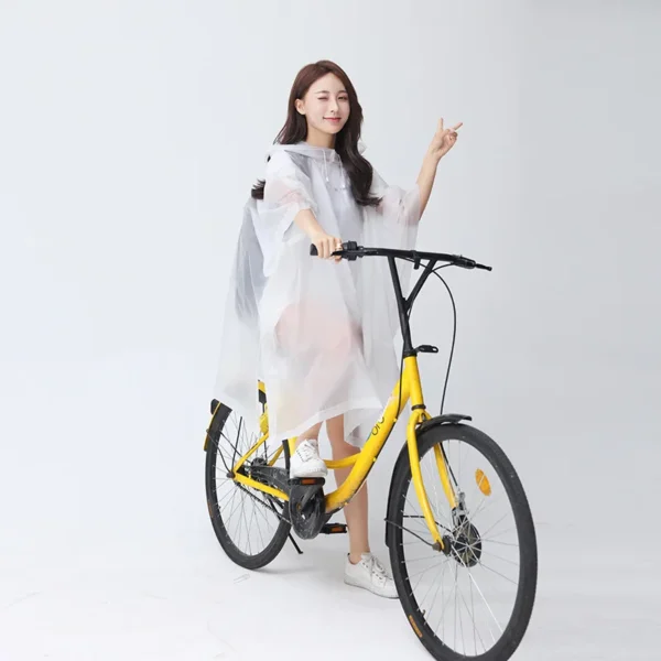 Windproof Transparent Bike Rain Poncho for Men and Women – Impermeable EVA Raincoat Ideal for Bicycling, Motorcycling, and Hiking