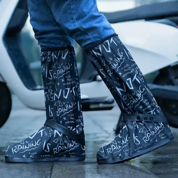 Cycling Shoe Covers - Waterproof Motorcycle Rain Boot Covers for Men with Silicone Grip - Ideal for MTB, Summer Riding - Image 4