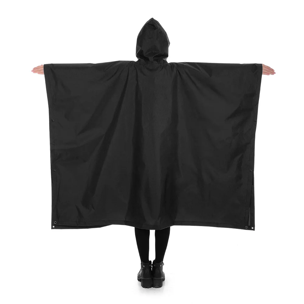 Lightweight Mens Rain Poncho - Waterproof Hooded Rain Coat for Camping, Hiking, Cycling, and Climbing - Multifunctional Picnic Mat Blanket and Sun Shelter - Image 2