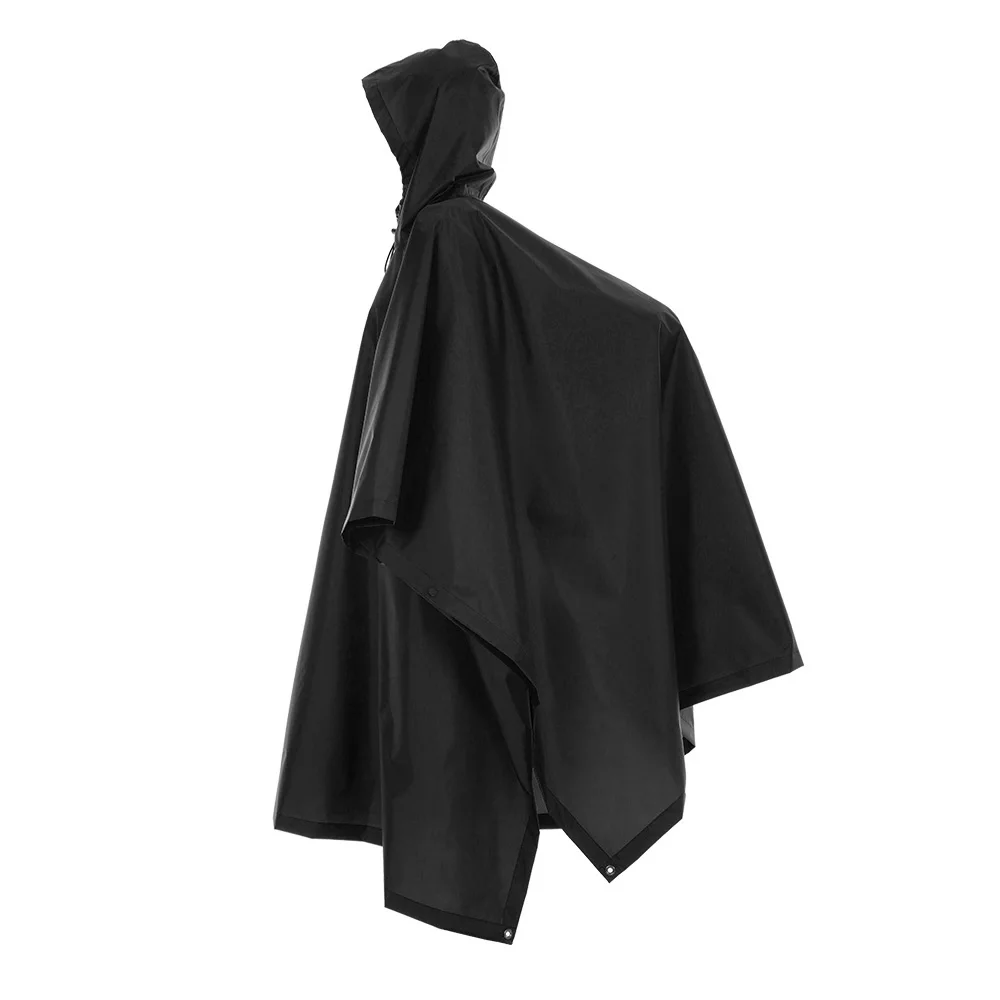 Lightweight Mens Rain Poncho - Waterproof Hooded Rain Coat for Camping, Hiking, Cycling, and Climbing - Multifunctional Picnic Mat Blanket and Sun Shelter - Image 4