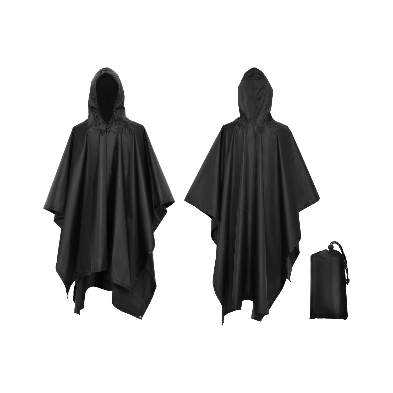 Lightweight Mens Rain Poncho - Waterproof Hooded Rain Coat for Camping, Hiking, Cycling, and Climbing - Multifunctional Picnic Mat Blanket and Sun Shelter - Image 6