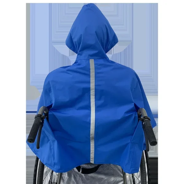 Adult Thickened Lengthened Polyester Waterproof Safety Reflective Poncho for Wheelchairs - Image 4