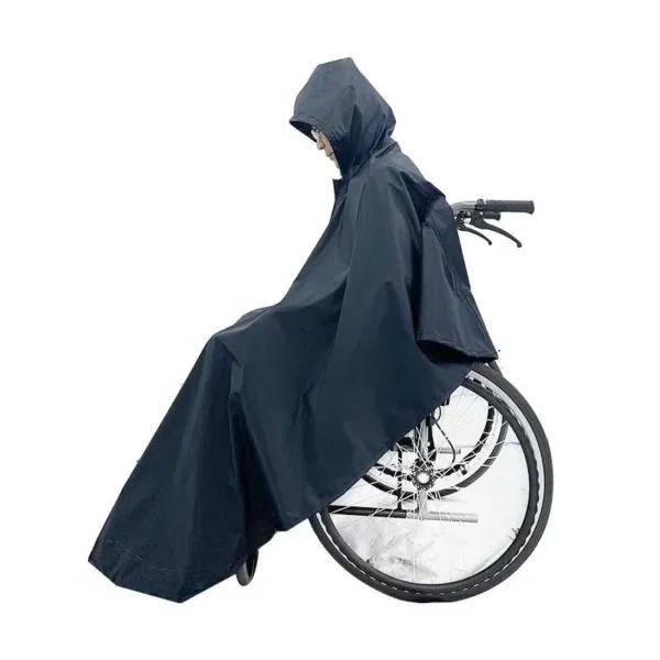 Adult Thickened Lengthened Polyester Waterproof Safety Reflective Poncho for Wheelchairs - Image 5