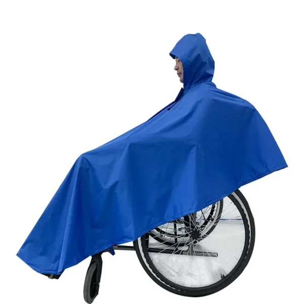 Adult Thickened Lengthened Polyester Waterproof Safety Reflective Poncho for Wheelchairs