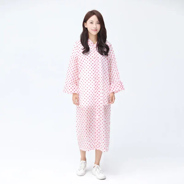 Transparent Women Rain Poncho - Outdoor Unisex Hooded Waterproof Poncho with Cute Cartoon Design - Thickened and Reusable EVA Rain Jacket Cover - Image 2
