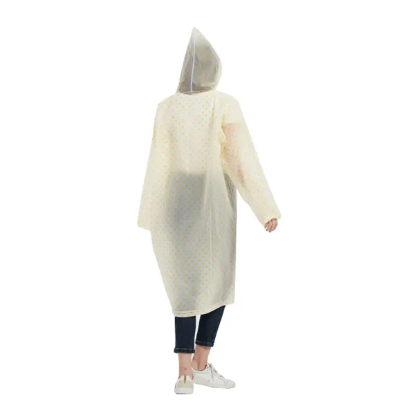 Transparent Women Rain Poncho - Outdoor Unisex Hooded Waterproof Poncho with Cute Cartoon Design - Thickened and Reusable EVA Rain Jacket Cover - Image 3