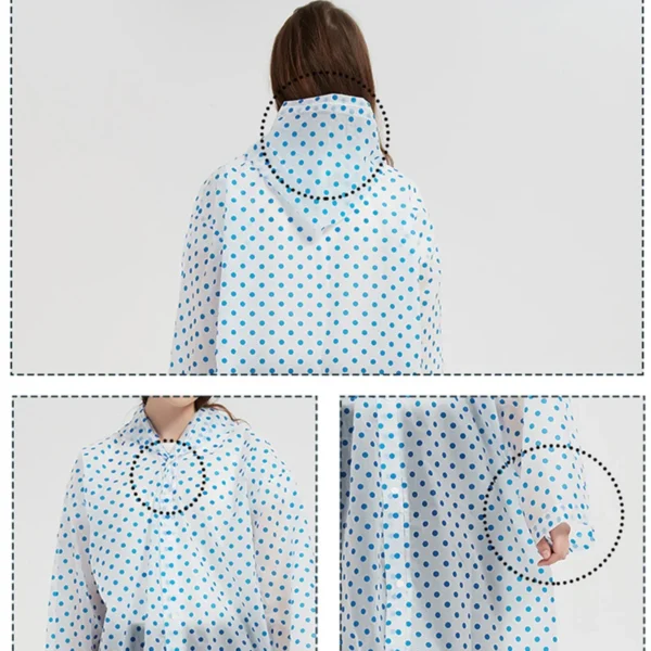Transparent Women Rain Poncho - Outdoor Unisex Hooded Waterproof Poncho with Cute Cartoon Design - Thickened and Reusable EVA Rain Jacket Cover - Image 5